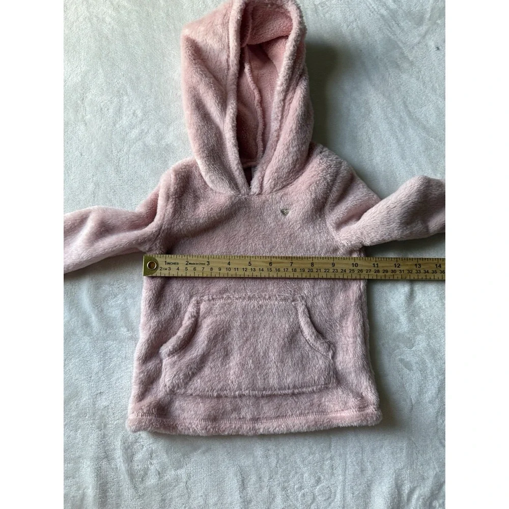 CARTER'S LOT OF 2- Pink Faux Fleece Fur hoodie & White‎ Button Up top 18 Months